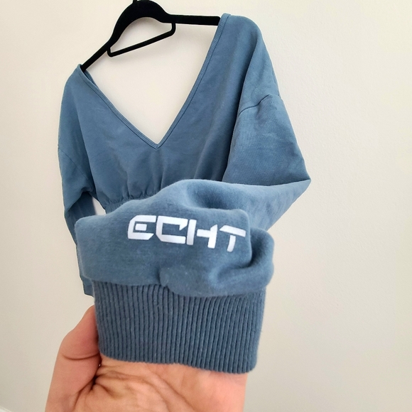ECHT | Cropped Longsleeve Sweatshirt Top - Picture 3 of 7